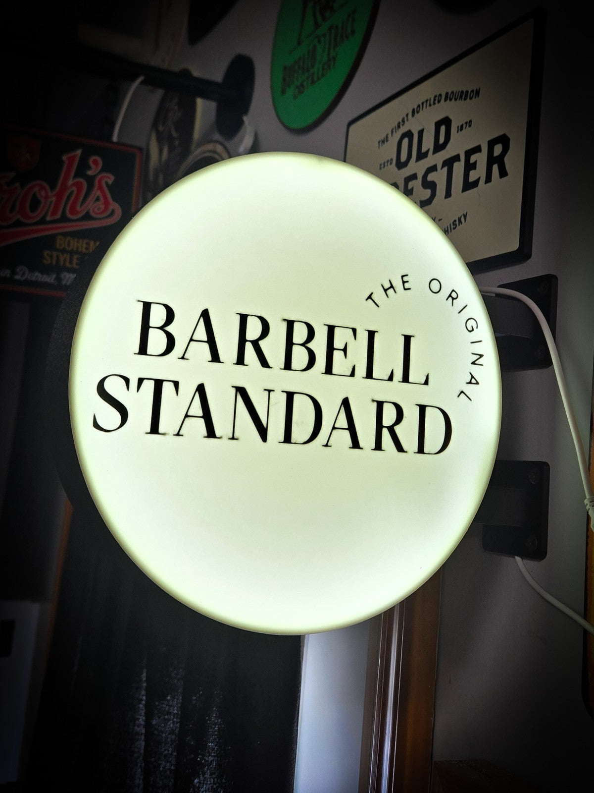 STANDARD BARBELL 12 Inch Light Box LED Sign 3D Printed Wall Decor Man Cave