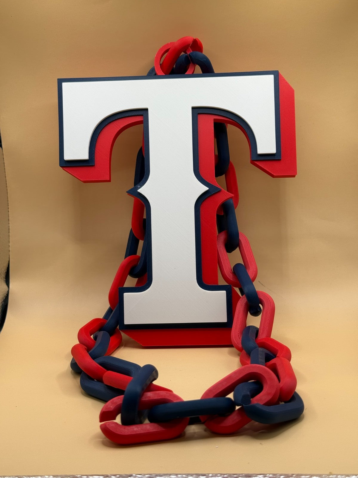 Texas Rangers Oversized Turnover Chain Necklace Pendant HandMade 3D Printed
