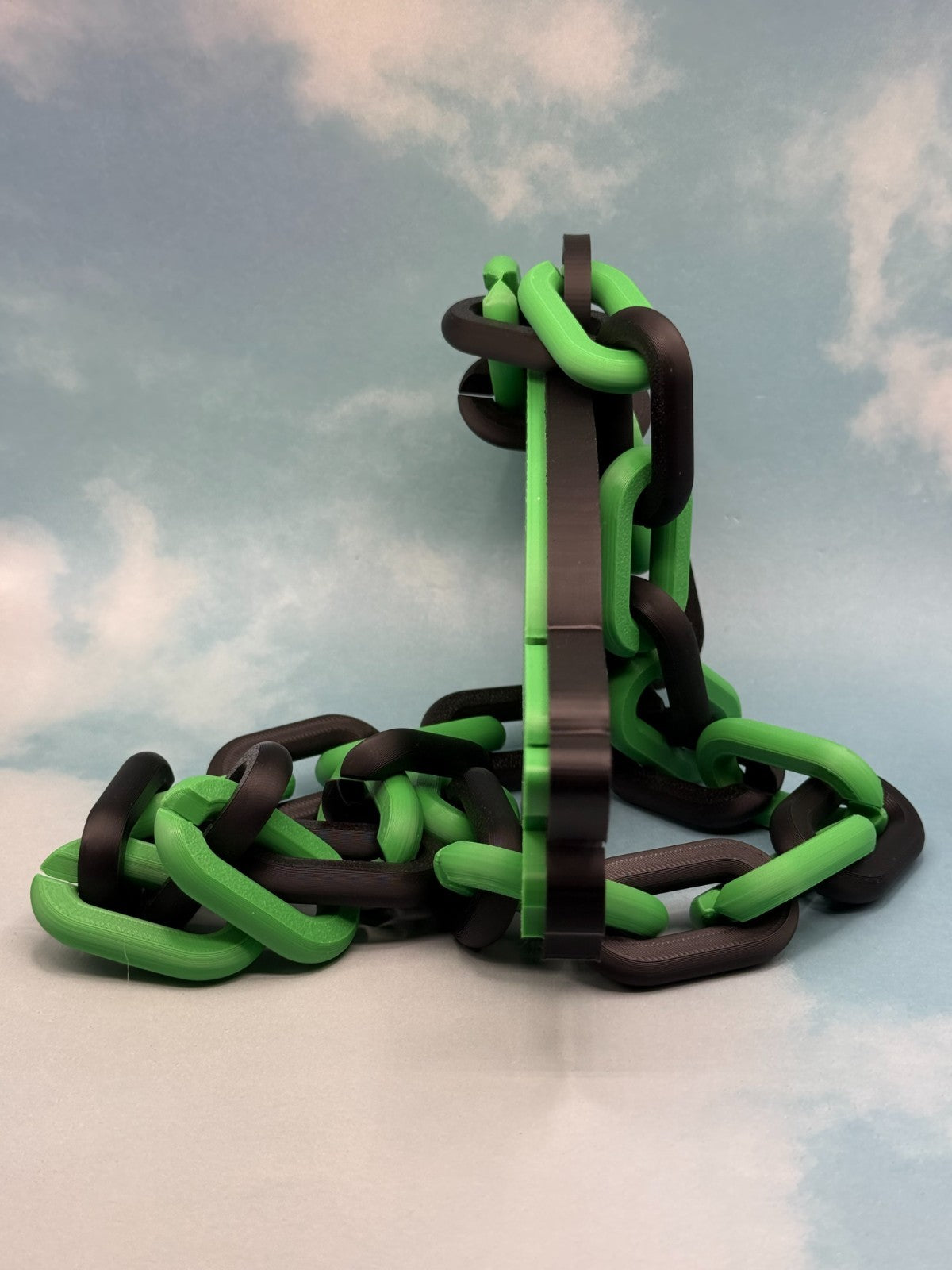 North Texas Mean Green Oversized Necklace Turnover Chain Handmade 3D Printed