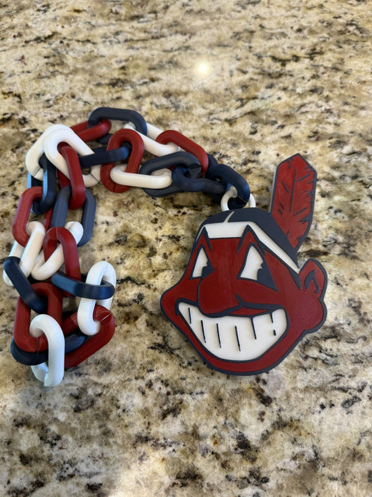 Cleveland Indians Chief Wahoo hype chain. 3d printed. Cleveland guardians