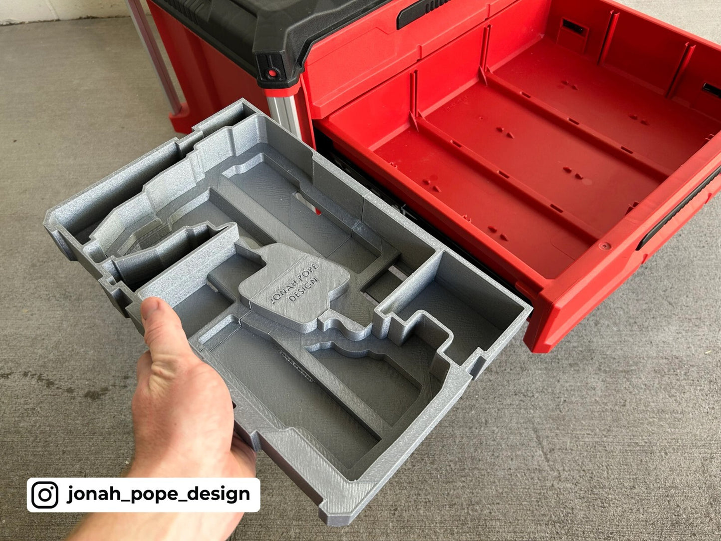 Jonah Pope 3d Printed Insert for Milwaukee M18 Drill/Impact and Packout Drawer