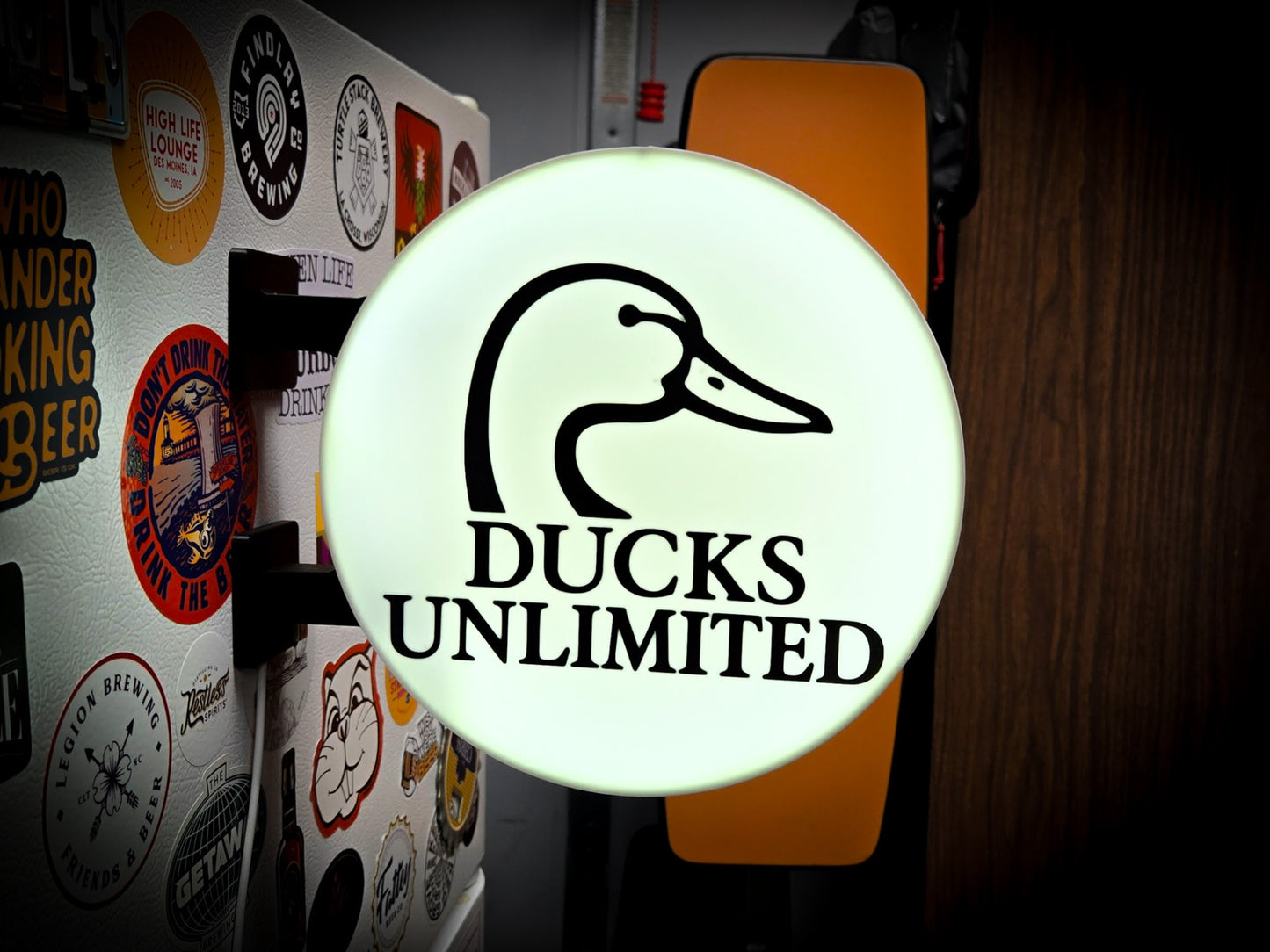 DUCKS UNLIMITED 12 Inch Light Box LED Sign 3D Printed Wall Decor Man Cave Garage