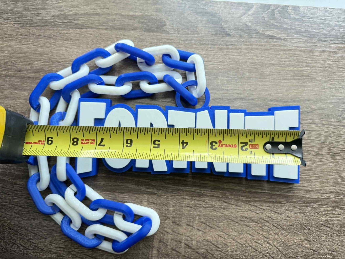 Fortnite Logo Blue Oversized Necklace, Pendant Chain, Party Chain FORTNITE