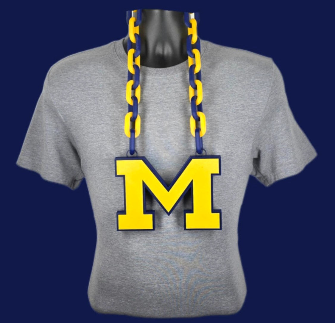 Michigan Wolverines Fan Chain NCAA Turnover Chain Big Oversized Necklace UofM