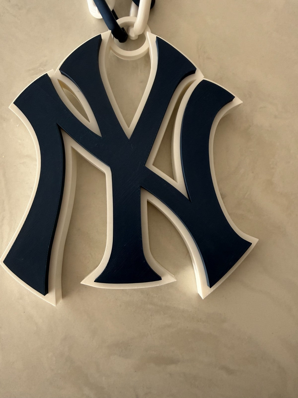 New York Yankees Oversized Necklace, Logo Pendant Handmade 3D Printed