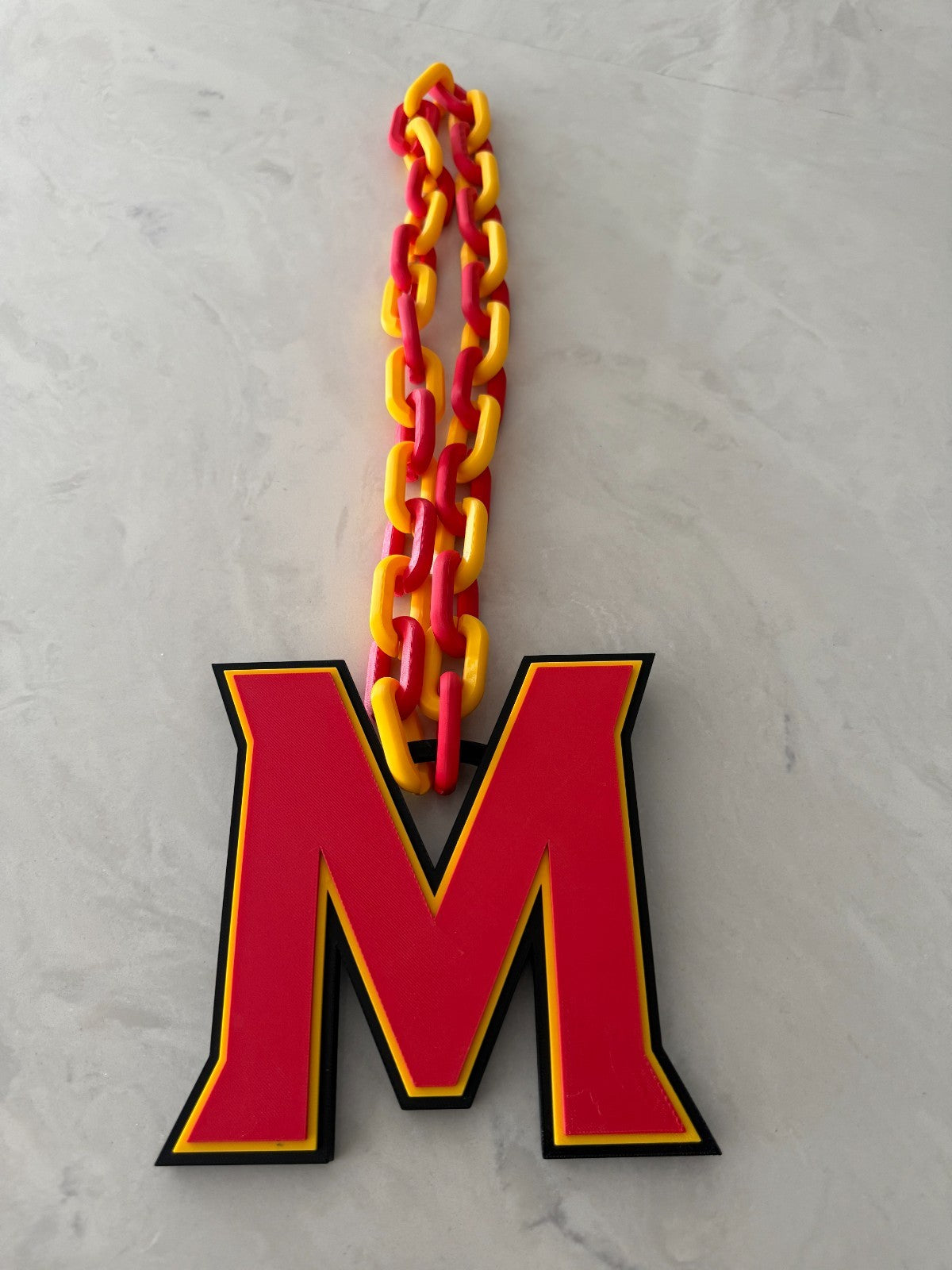 Maryland Terrapins Logo Oversized Necklace Pendant Chain Handmade 3D Printed