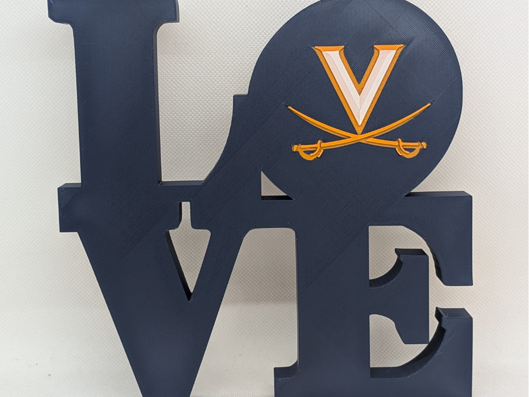 University Of Virginia Cavaliers Love Park Sign 3D Printed Wall Sign
