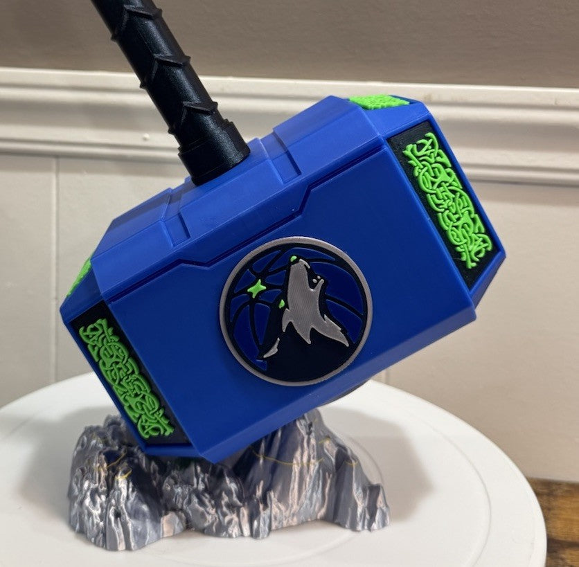 Minnesota Timberwolves Thor Hammer & Rock NBA Unique Fan Gifts Man Cave Office