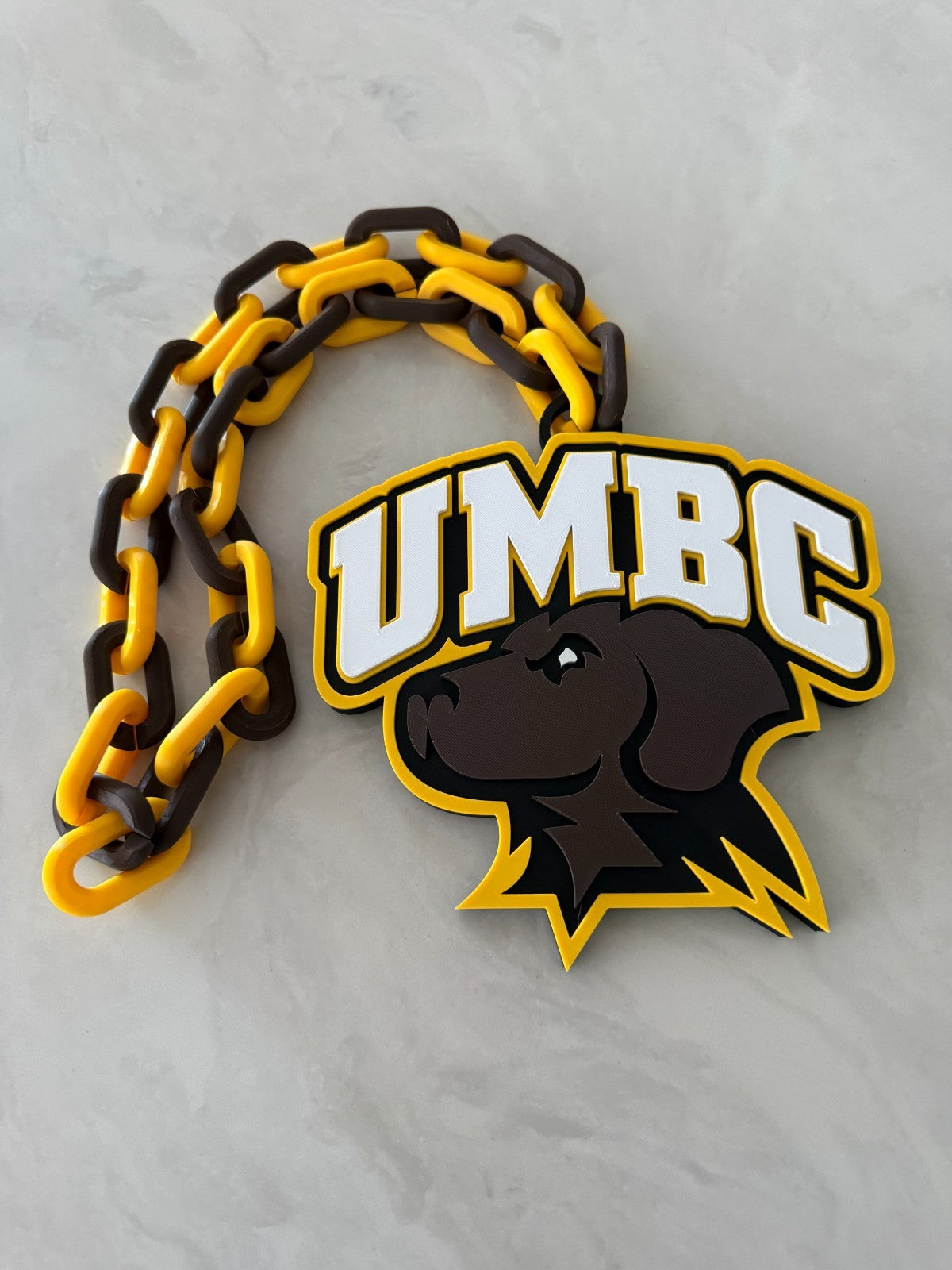 UMBC Retrievers Oversized Necklace, Hype Chain Logo Necklace 3D Printed Handmade