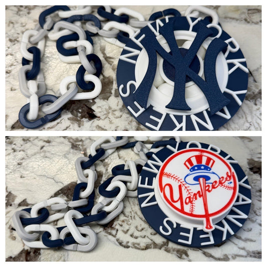 New York Yankees Spinner Turnover Chain | 4.75” Pendant | 36” Chain