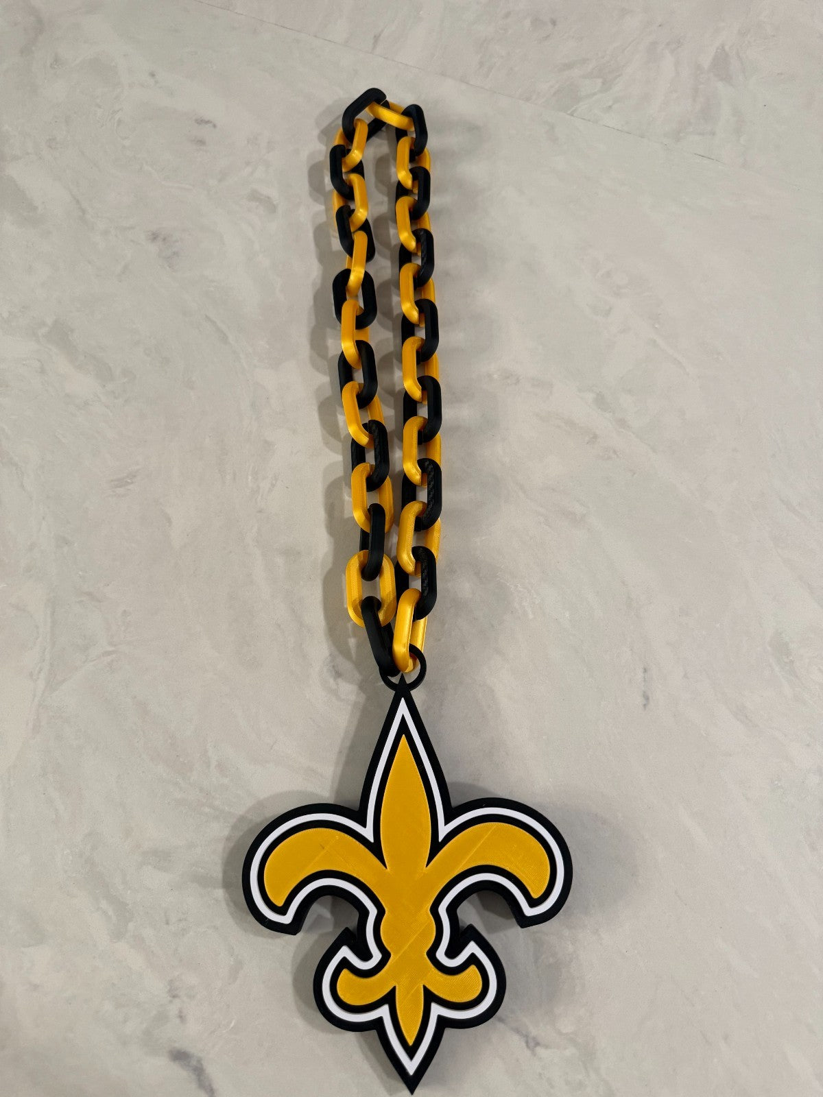 New Orleans Saints Oversized Logo Necklace HandMade 3D Printed