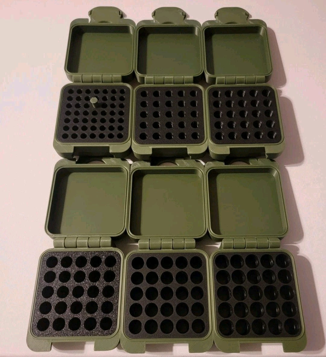 Pick 2 Mini Ammo Boxes 22lr 25acp 32acp 9mm 40 45 Cans Storage Olive green Black