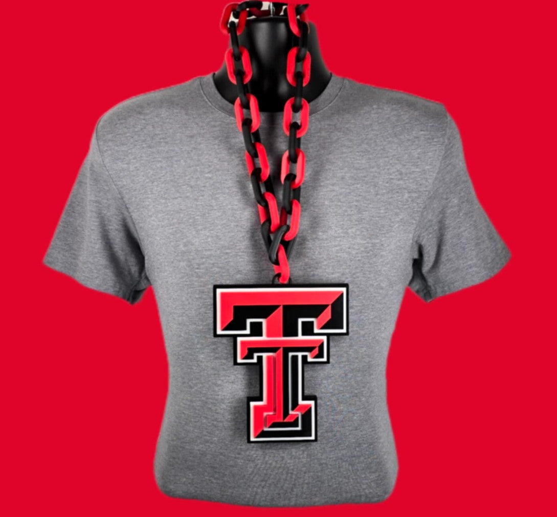 Texas Tech Red Raiders Fan Chain NCAA Big Logo Oversized Necklace Game Day Merch