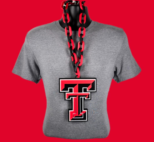 Texas Tech Red Raiders Fan Chain NCAA Big Logo Oversized Necklace Game Day Merch
