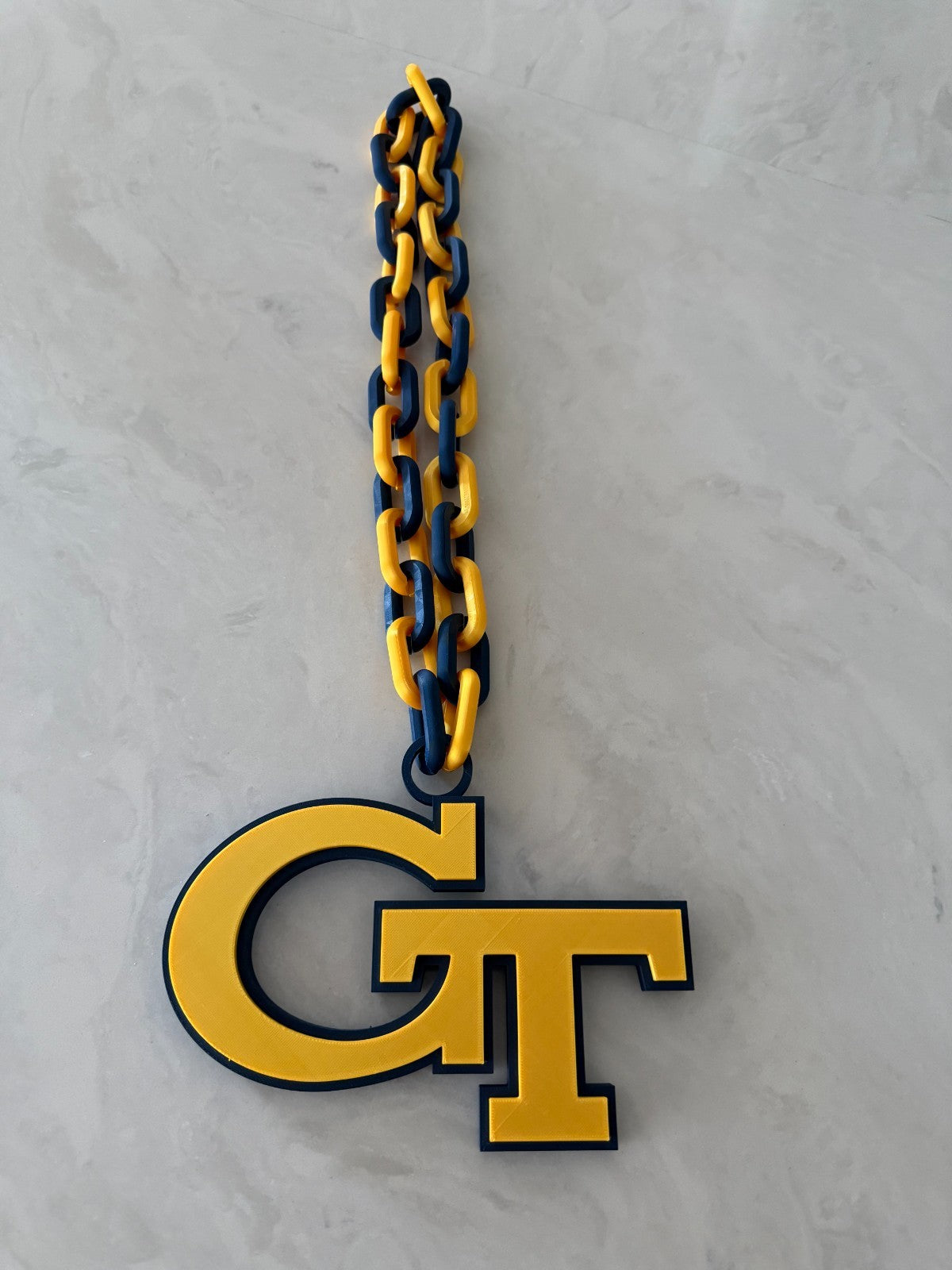 Georgia Tech Yellow Jackets Oversized Turnover Chain Necklace Handmade