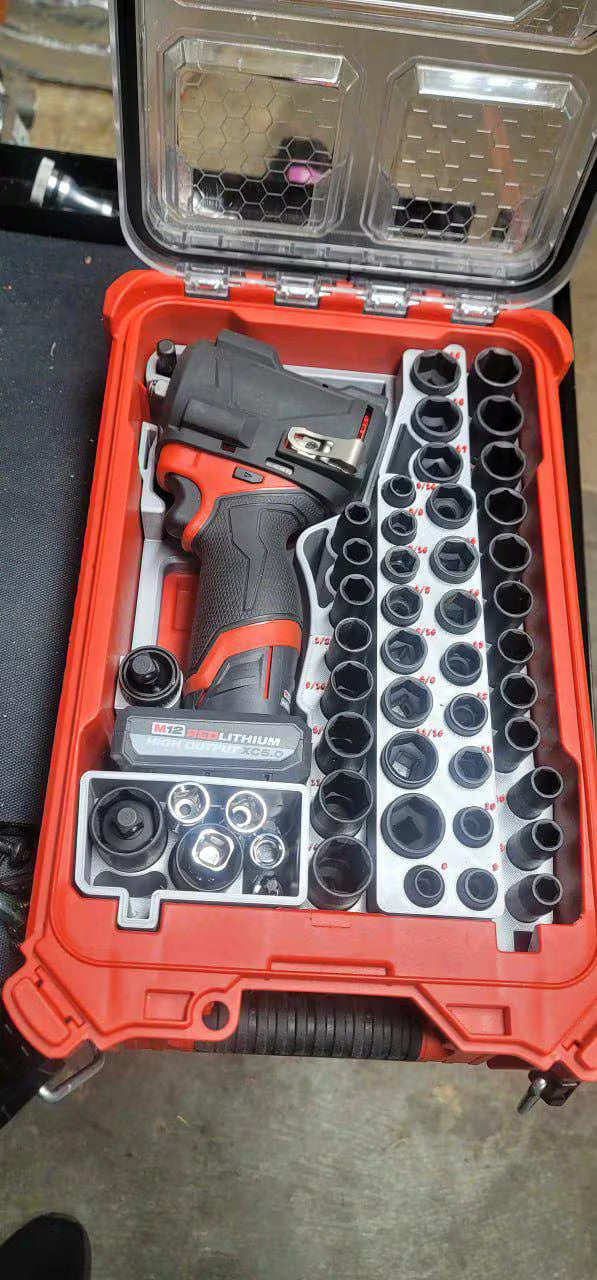 Packout Insert 3D Printed ABS - Stubby Gen 2 12v Drill And 49pc Socket Set Organ