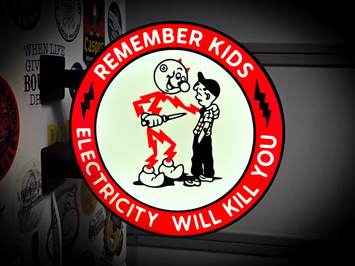 REMEMBER KIDS 12 Inch Light Box LED Sign 3D Printed Wall Decor Man Cave Garage