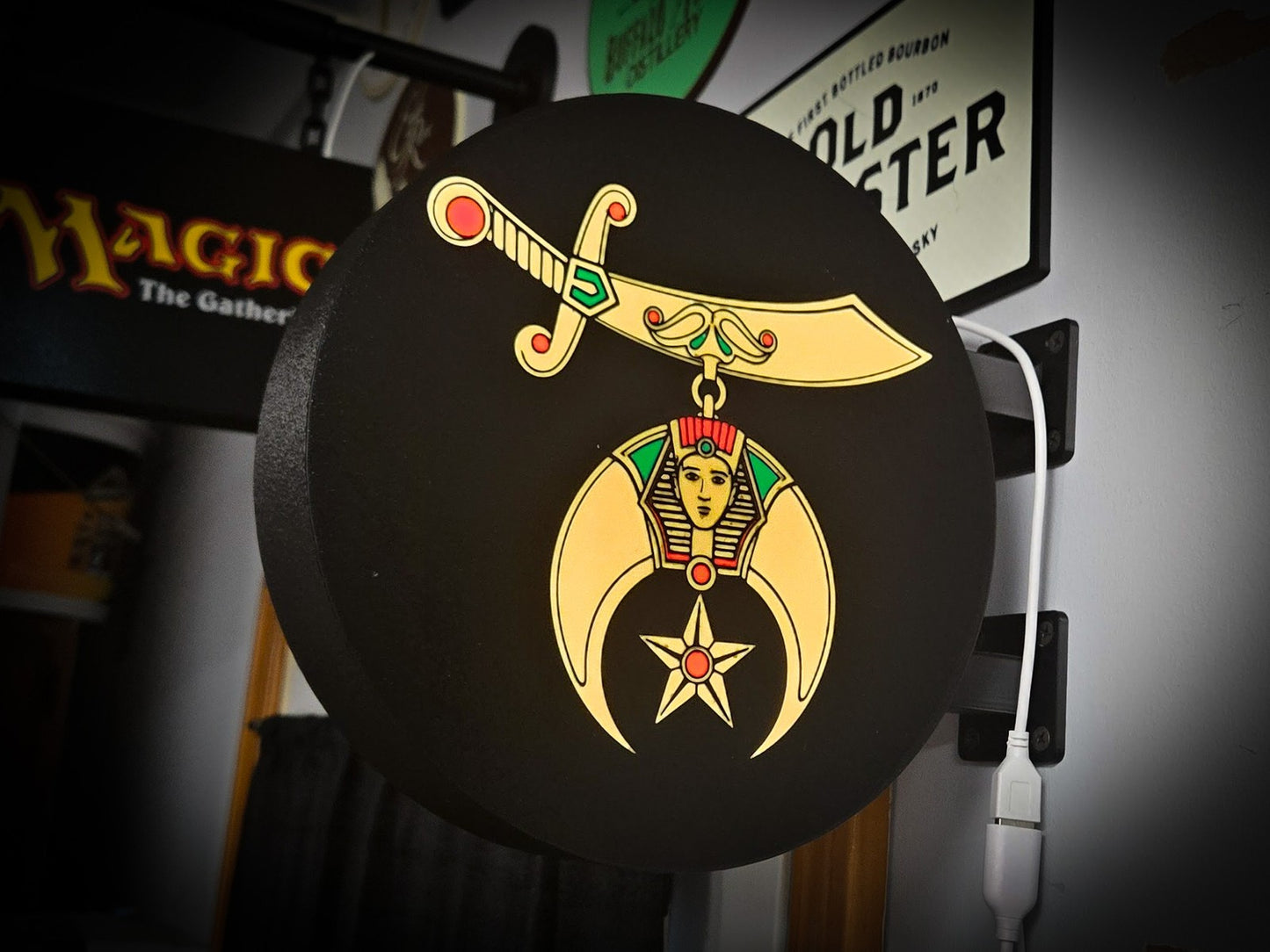 SHRINERS 12 Inch Light Box LED Sign 3D Printed Wall Decor Man Cave Garage