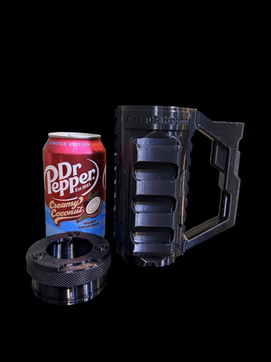 “Assault Koozie” with Knife Bottle Opener - Fits 12 oz Cans