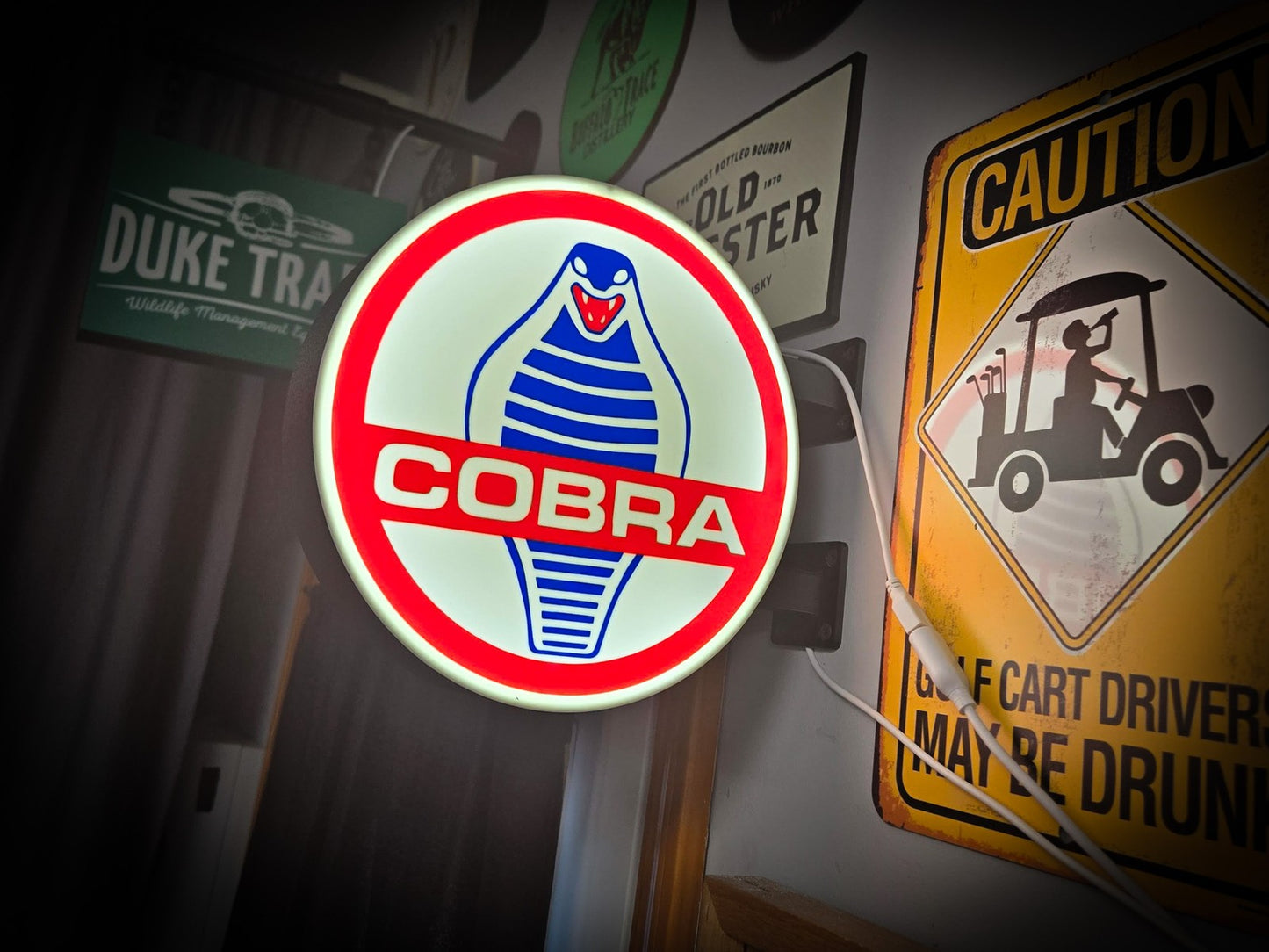 SHELBY COBRA 12 Inch Light Box LED Sign 3D Printed Wall Decor Man Cave Garage