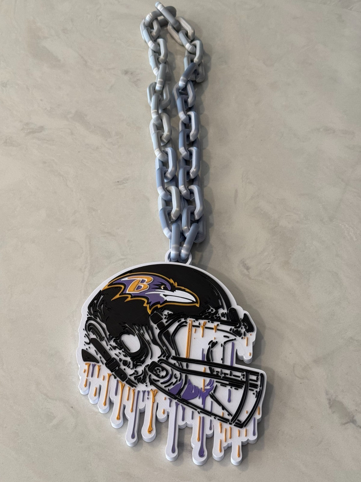 Baltimore Ravens Oversized Helmet Necklace Drip Hype Chain