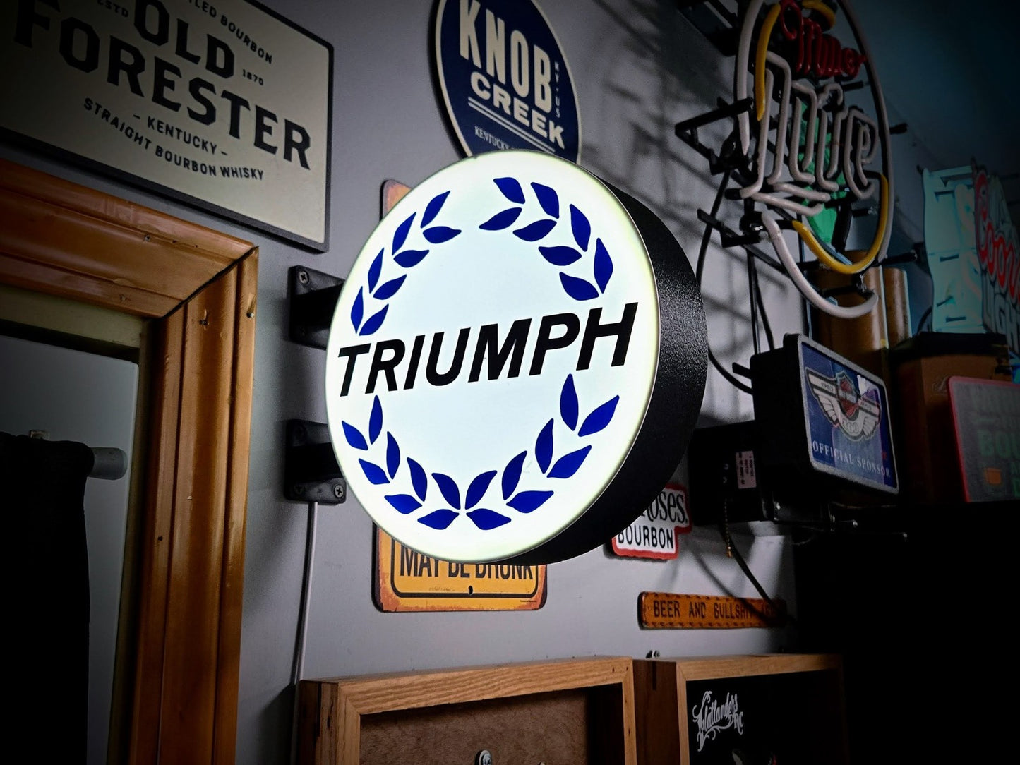 TRIUMPH LAUREL 12 Inch Light Box LED Sign 3D Printed Wall Decor Man Cave Garage