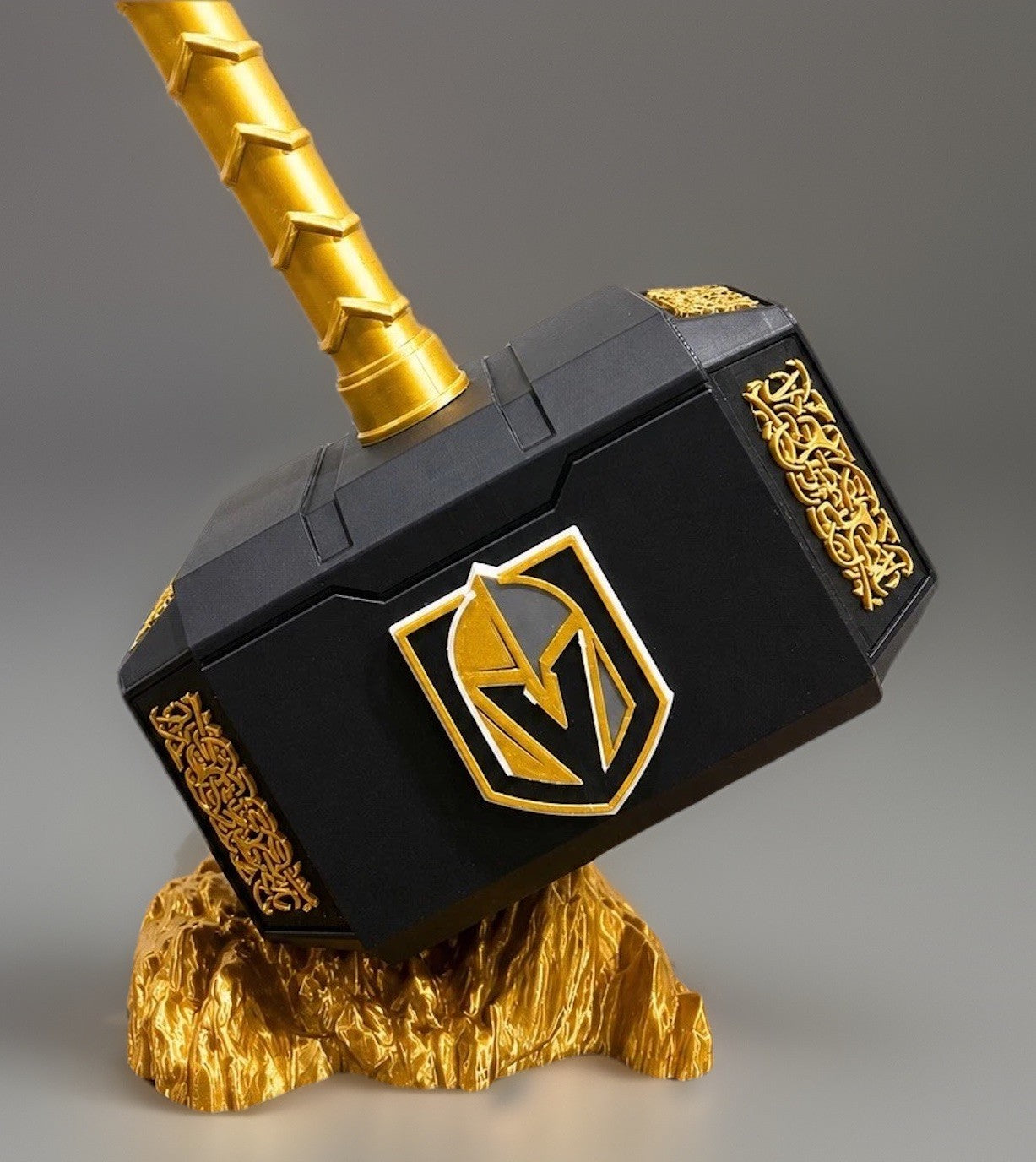 Las Vegas Golden Knights 13” Thor Hammer & Rock NHL Hockey Sport Unique Fan Gift