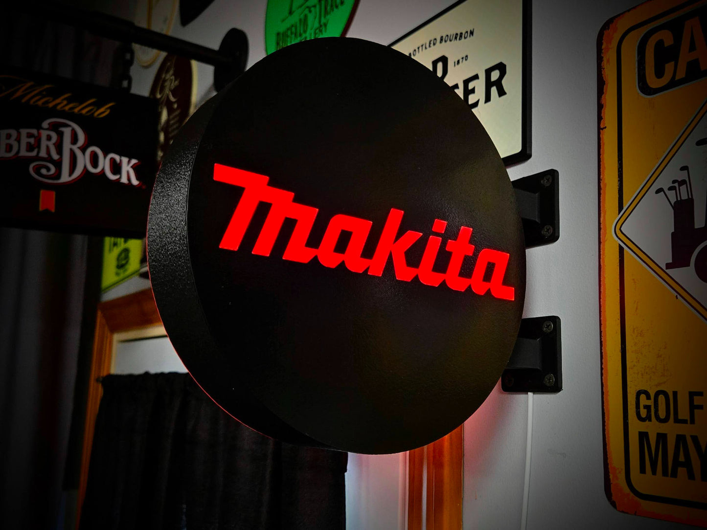 MAKITA TOOLS 12 Inch Light Box LED Sign 3D Printed Wall Decor Man Cave Garage