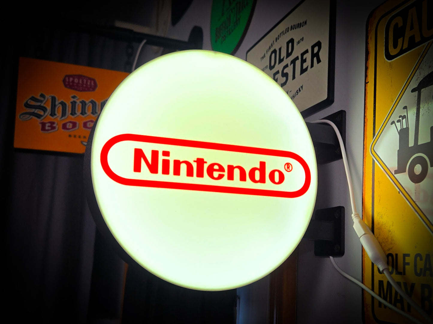 NINTENDO 12 Inch Light Box LED Sign 3D Printed Wall Decor Man Cave Garage