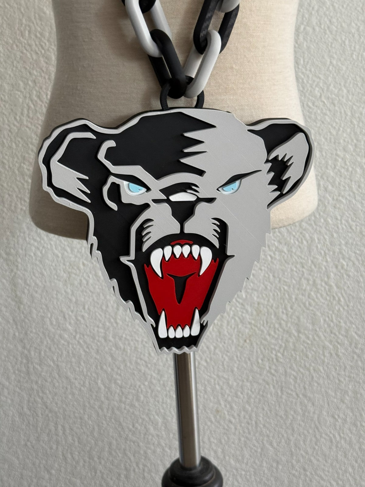 Maine Black Bears Oversized Necklace, Hype Turnover Chain Handmade 3D Printed