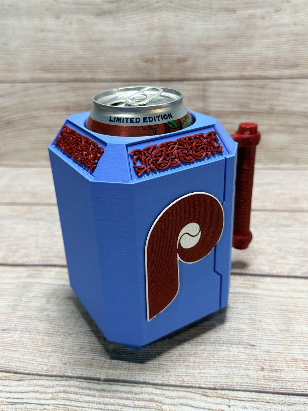 Philadelphia Phillies Retro Mjolnir Inspired Drink Koozie Thor’s Hammer