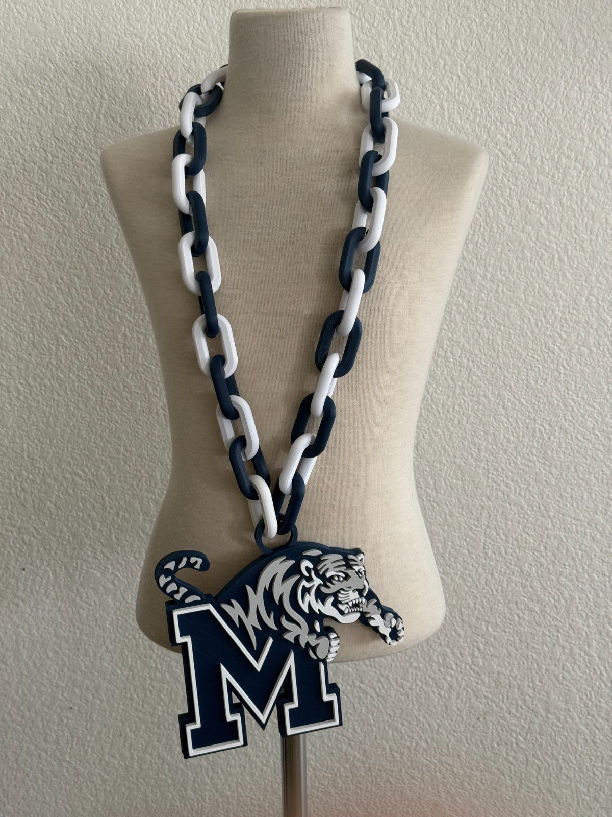 Memphis Tigers Logo Necklace Oversized Turnover Chain HandMade 3D Printed