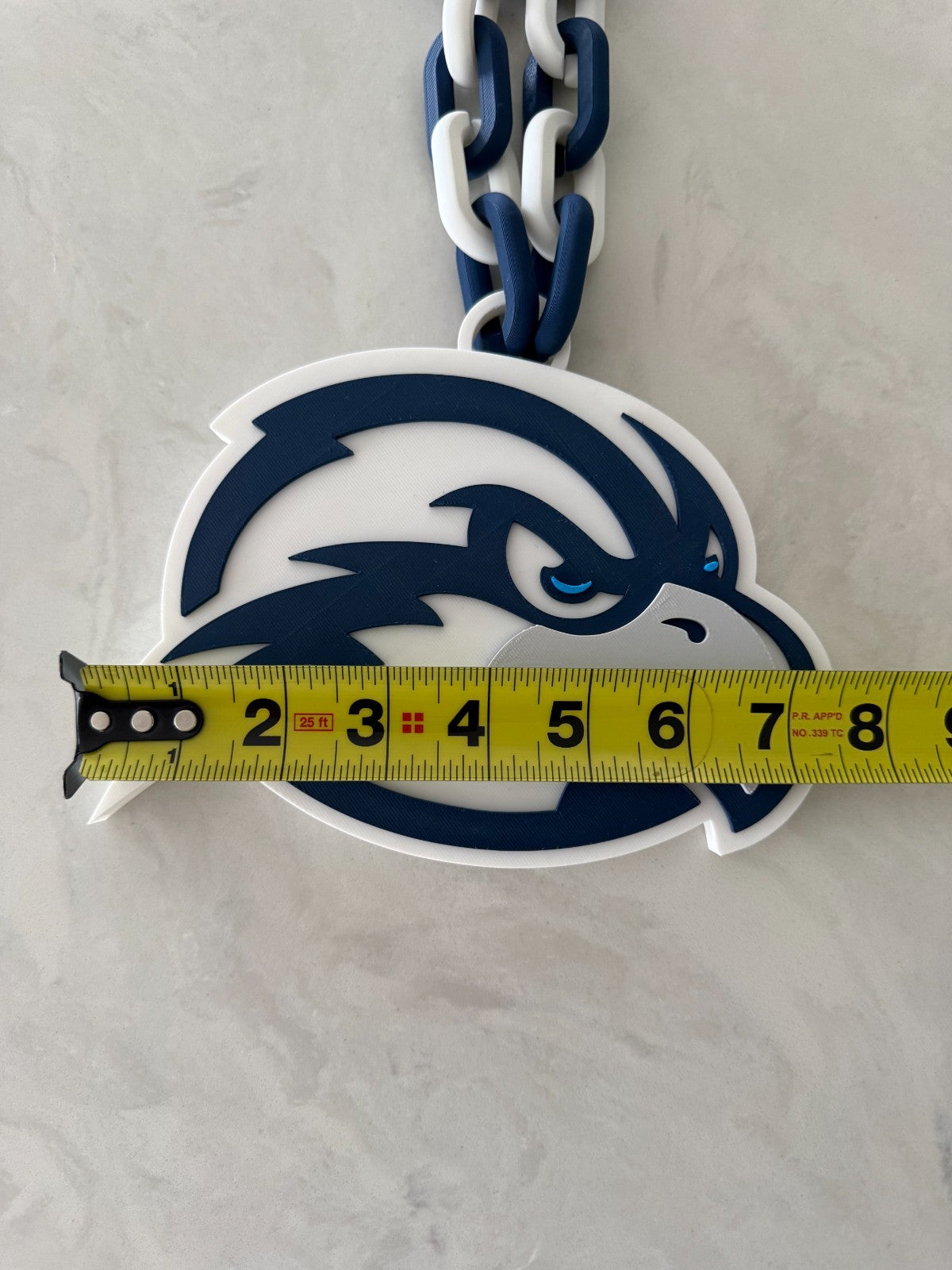 UNF Ospreys Oversized Necklace Hype Chain NCAA Fan Big Logo Blue Grey