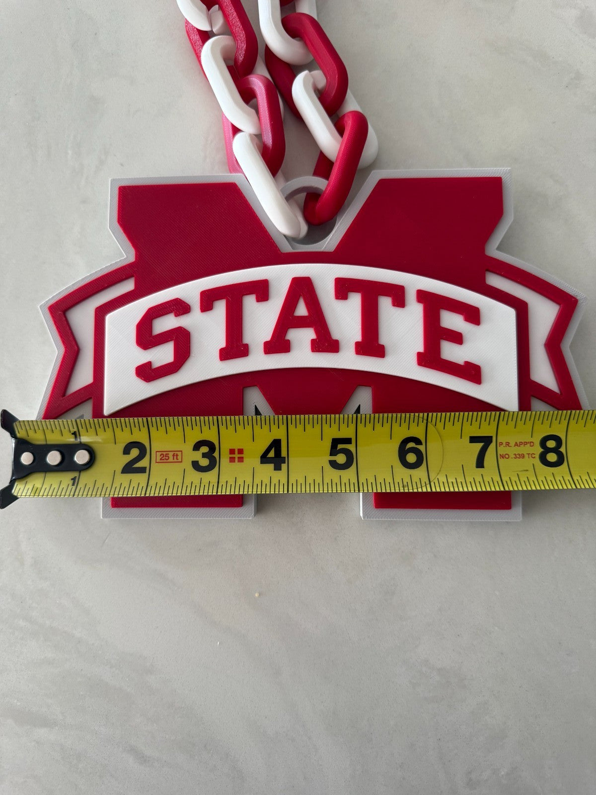 Mississippi State Bulldogs Logo Oversized Necklace, Pendant Chain