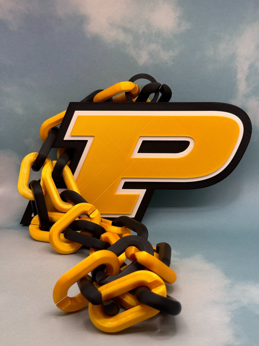 Purdue Boilermakers Logo Oversized Necklace Pendant Chain Handmade 3D Printed