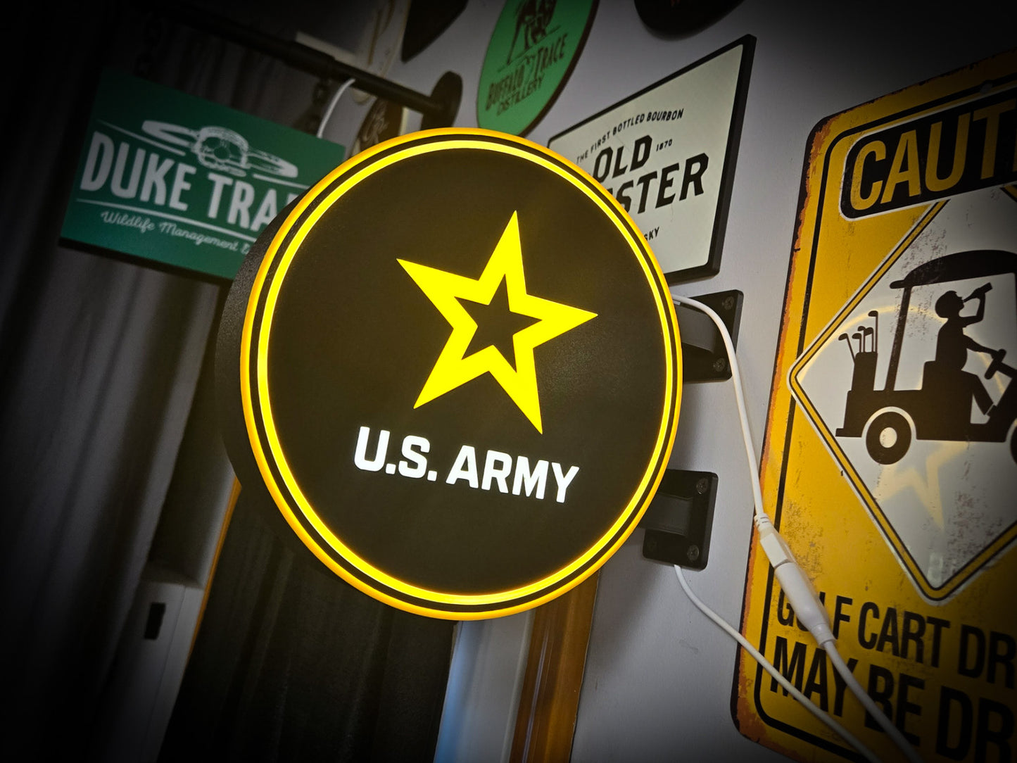 U.S. ARMY 12 Inch Light Box LED Sign 3D Printed Wall Decor Man Cave Garage
