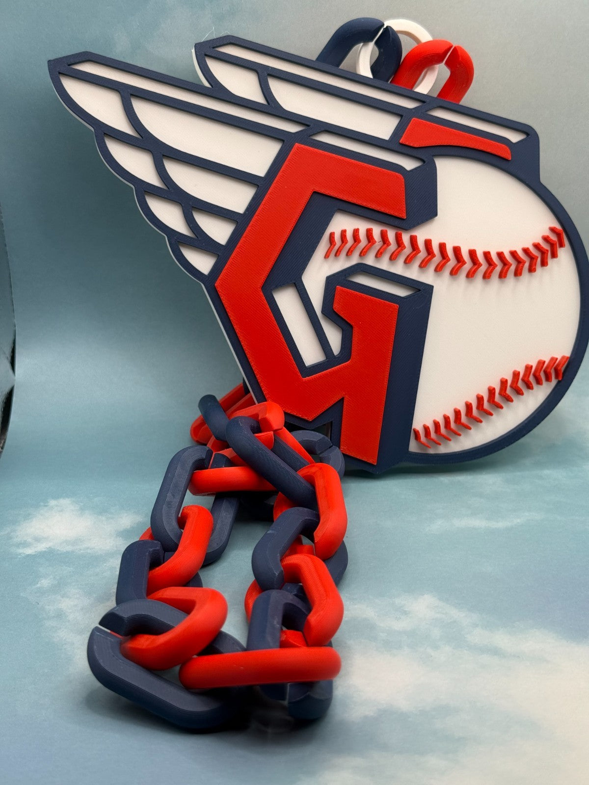 Cleveland Guardians Oversized Logo Necklace Fan Chain