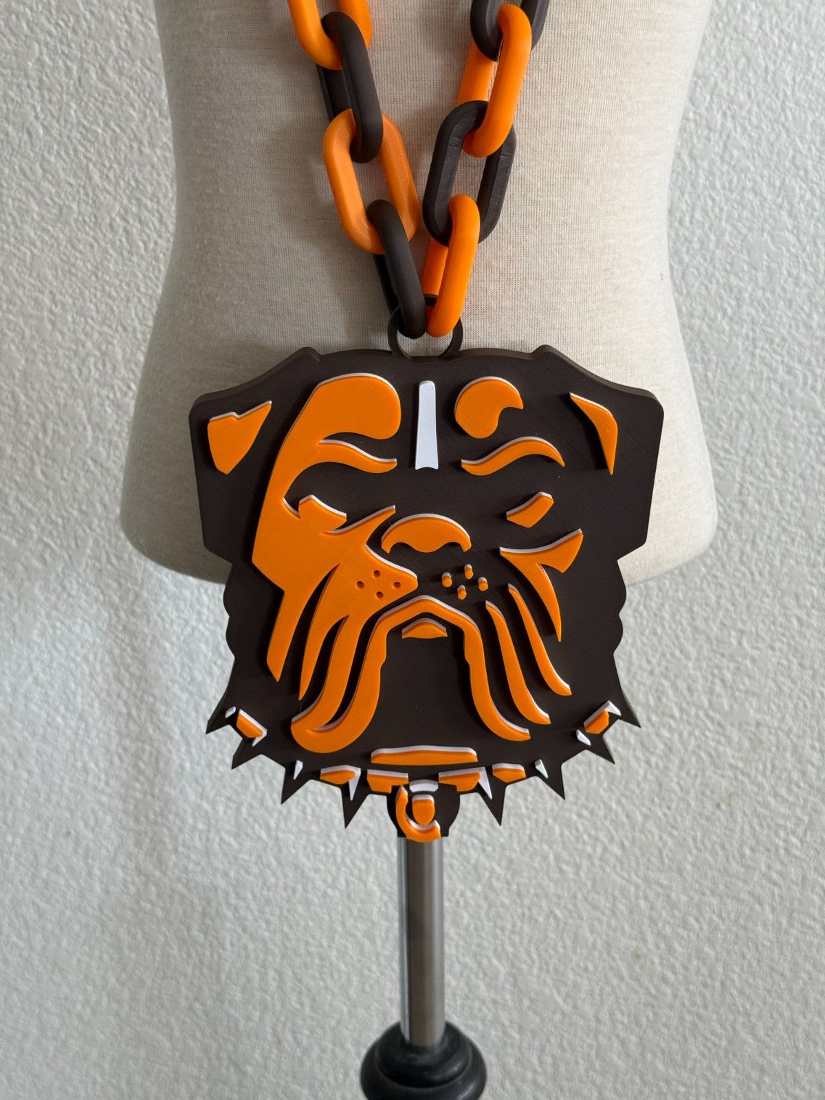Cleveland Browns Oversized Necklace Turnover Chain Pendant HandMade 3D Printed