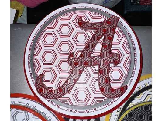Alabama Crimson Wall Art Or Display 3D printed Dimensional Mosaic