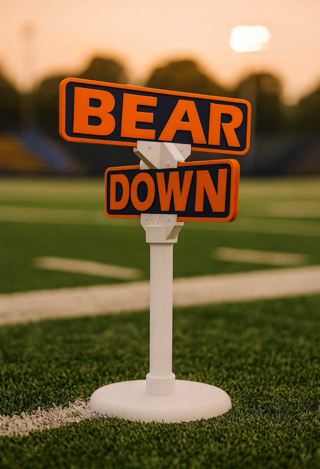 Bear Down Sign | 3D Printed Desk Sign | Chicago Football Fan Gift |