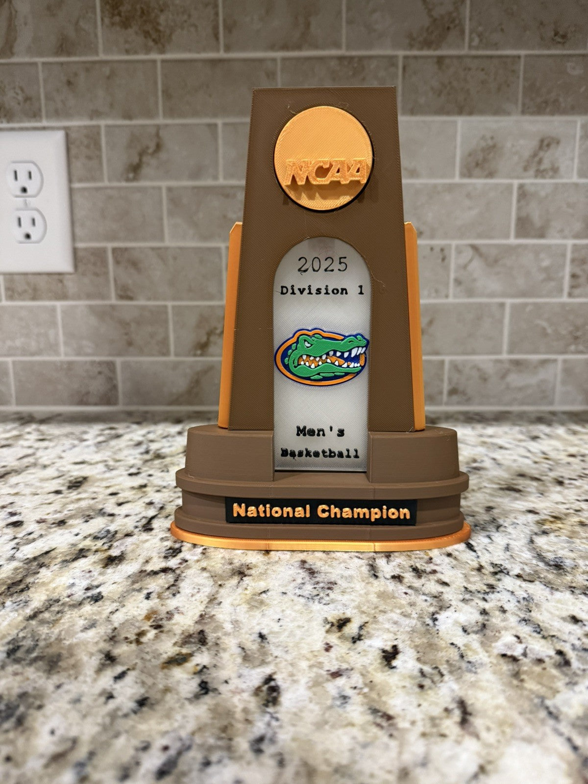 Florida gators 2025 ncaa national champion trophy. 3d printed. Custom made