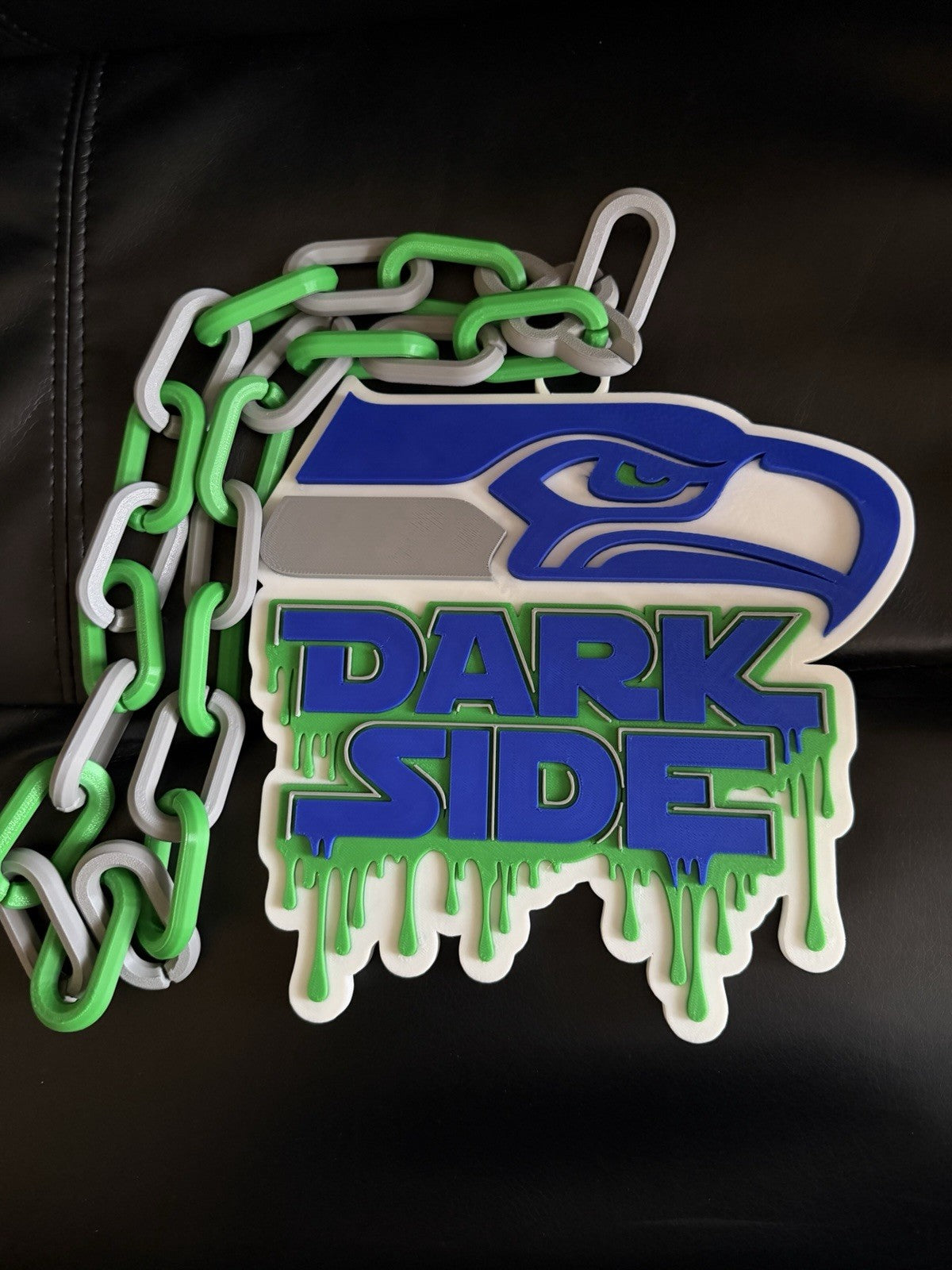 Seattle Seahawks Custom 3D Printed Dark Side Hype Chain – 42” Fan Necklace