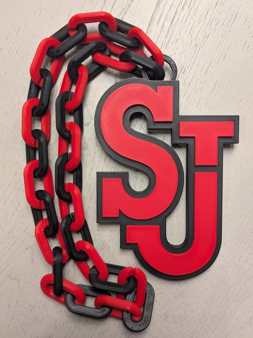 Saint St. John's Red Storm Over-Sized Necklace Logo Pendant Hype Chain