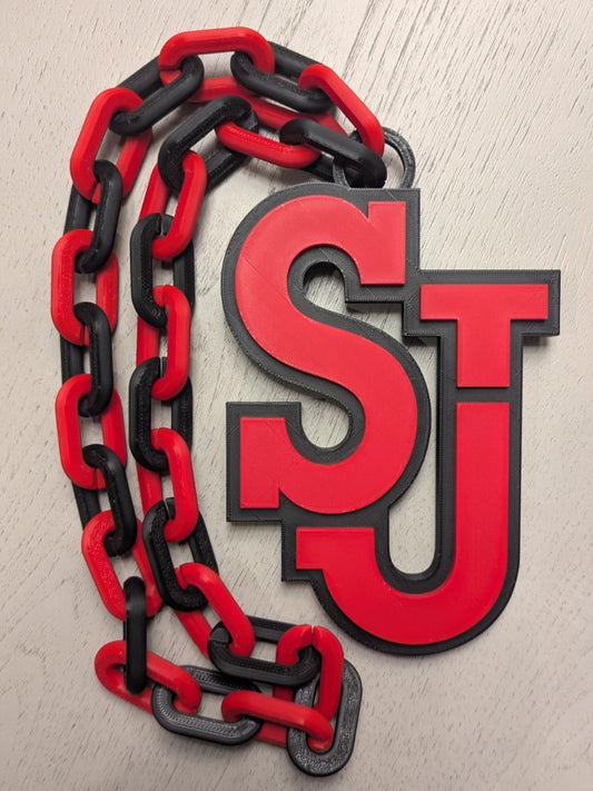 Saint St. John's Red Storm Over-Sized Necklace Logo Pendant Hype Chain