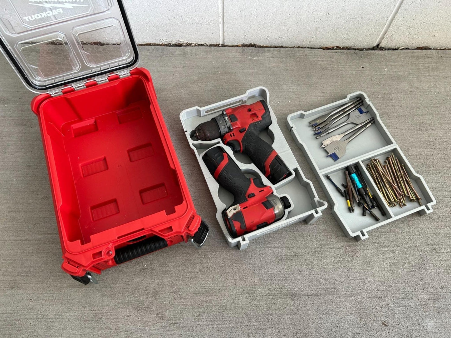 3d Printed Insert designed for Milwaukee Packout & M12 Drill/Impact Gen2