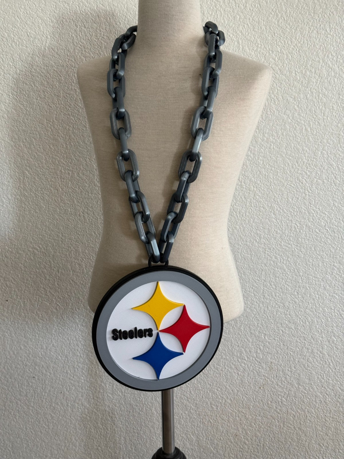 Pittsburgh Steelers Oversized Logo Pendant Turnover Chain HandMade 3D Printed