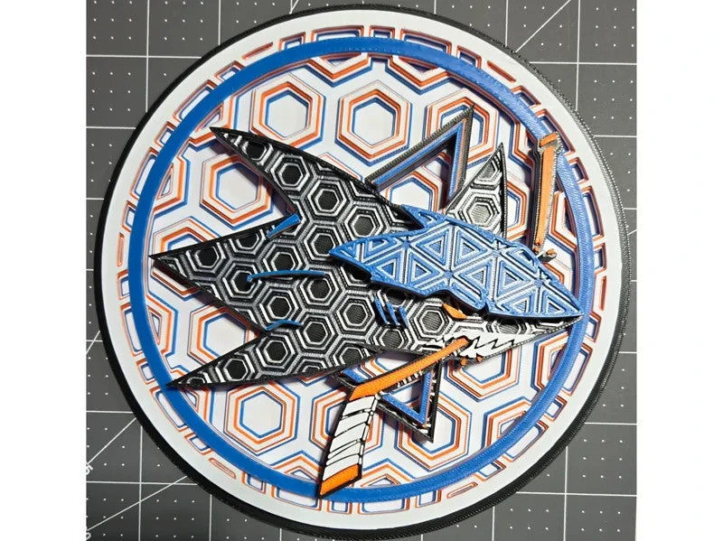 San Jose Sharks Wall Art Or Display 3D printed Dimensional Mosaic