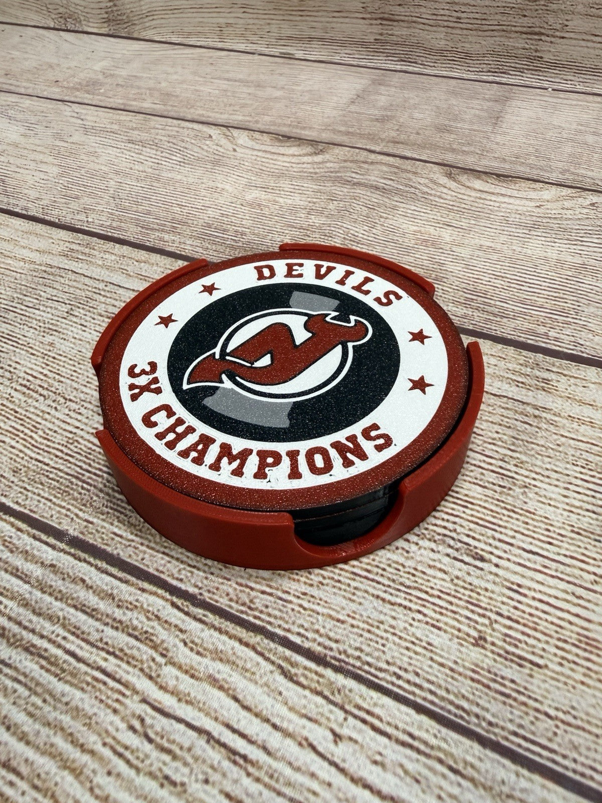 New Jersey Devils Custom Drink Coasters Set Of 4, Also Sets Of 6 & 8