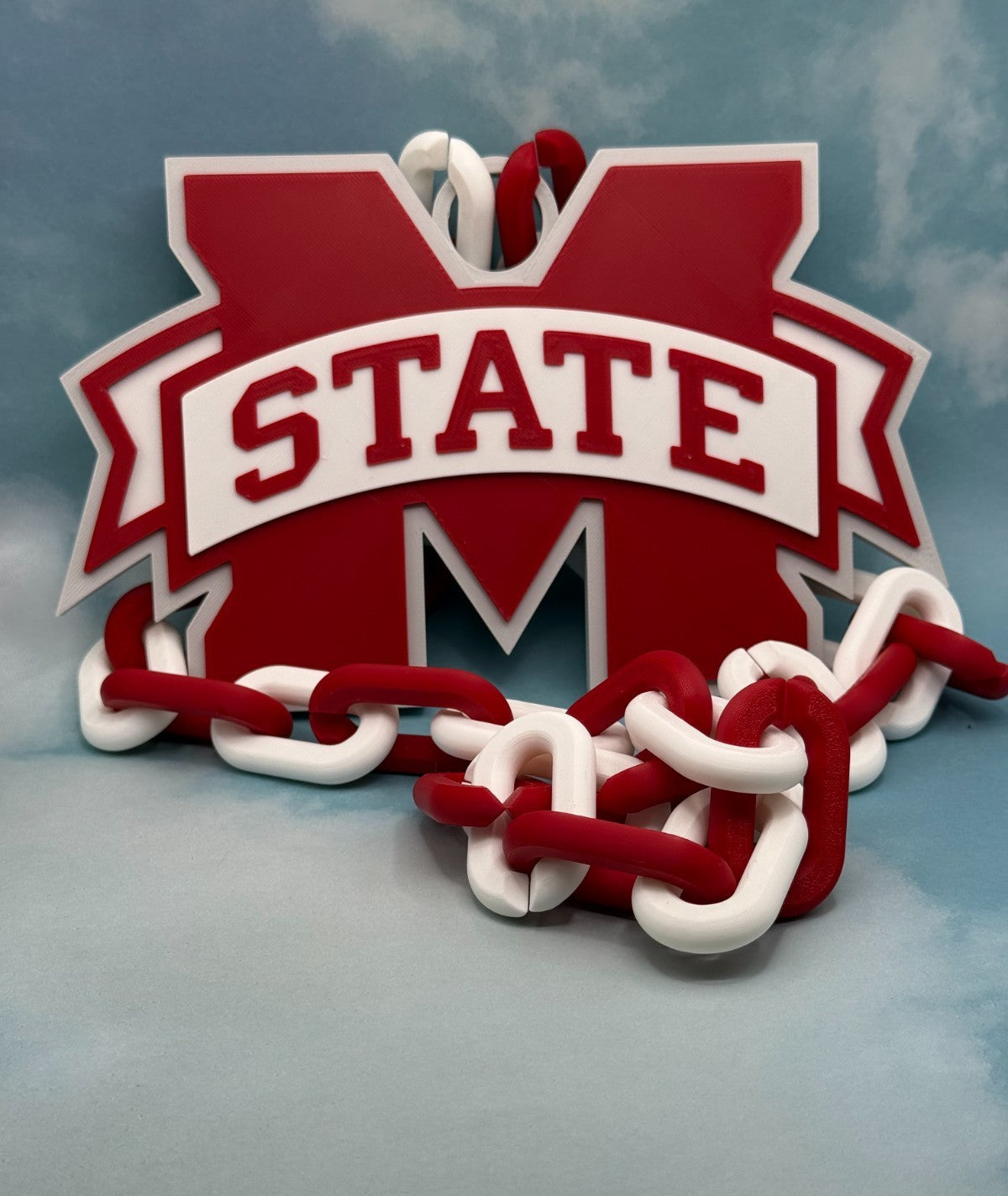Mississippi State Bulldogs Logo Oversized Necklace, Pendant Chain