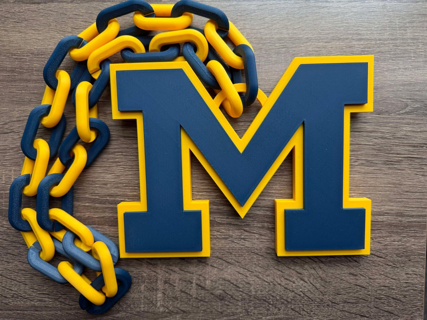 Michigan Wolverines Oversized Necklace, Pendant Chain